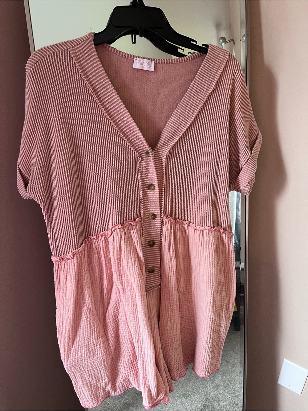 Pink Lily Dusty Rose Romper